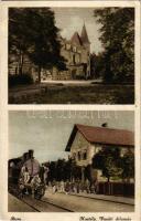 1928 Rum, Széchenyi kastély, vasútállomás, gőzmozdony, vonat (EB)