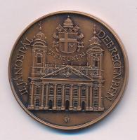 Fritz Mihály (1947-) 1991. "II. János Pál Pápa Debrecenben" kétoldalas bronz emlékérem (42...