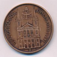 Fritz Mihály (1947-) 1991. "II. János Pál Pápa Szombathelyen" kétoldalas bronz emlékérem (...