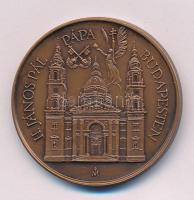 Fritz Mihály (1947-) 1991. "II. János Pál Pápa Budapesten" kétoldalas bronz emlékérem (42,...
