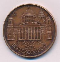Fritz Mihály (1947-) 1991. "II. János Pál Pápa Esztergomban" kétoldalas bronz emlékérem (4...