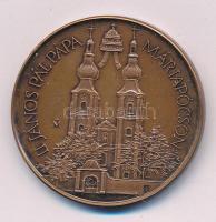 Fritz Mihály (1947-) 1991. "II. János Pál Pápa Máriapócson" kétoldalas bronz emlékérem (42...