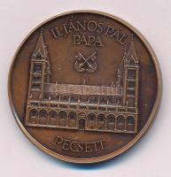 Fritz Mihály (1947-) 1991. "II. János Pál Pápa Pécsett" kétoldalas bronz emlékérem (42,5mm...