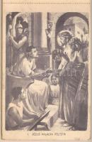 A keresztút - 14 lapos képeslapfüzet Márton L. grafikáival Jézus útjáról a Golgotára / Stations of t...