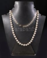 Tenyésztett gyöngy nyaklánc ezüst szerelékkel, h: 48 cm