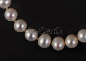 Tenyésztett gyöngy nyaklánc ezüst szerelékkel, h: 48 cm