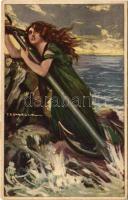 Italian lady Art Deco postcard. Anna &amp; Gasparini 122-4 s: T. Corbella