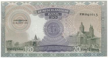 Hollandia 1941. 20G "FM041013" T:XF rendkívül halovány, függőleges hajtásnyom középen
Net...