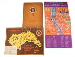 2 db térkép-melléklet könyvben: Pesti Magyar Kereskedelmi Bank - Az intézet fiókhálózata 1941-ben Budapest székesfőváros területén, 56x29 cm + Magyarország 1941 július havában - Az intézet vidéki fiók és leányintézeteinek hálózata, 29x41,5 cm. In: Pesti Magyar Kereskedelmi Bank 1841-1941. Száz esztendő emlékei. Dr. Lamotte Károly bevezetőjével. Bp., 1941, Pesti Magyar Kereskedelmi Bank. Kiadói papírkötés, hártyapapír védőborítóban.