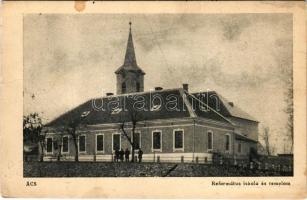 Ács (Komárom), Református iskola és templom. Winternitz Jenő kiadása (fl)