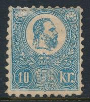 1871 Kőnyomat 10kr (400.000) (felül kicsi kopás, foghiány) / Mi 4 (worn above, 1 perf. missing)