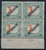 1919 Köztársaság portó 3f négyestömb látványosan elcsúszott értékszámokkal