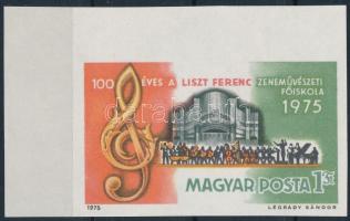 1975 100 éves a Liszt Ferenc Zeneművészeti Főiskola ívsarki vágott bélyeg