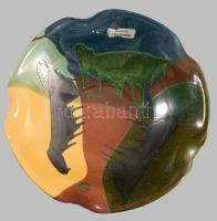 Ceramy Carcassone kerámia dísztál, kézzel festett, jelzett, hibátlan d: 30 cm