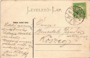 1909 Szombathely, Széchenyi tér, Szily János utca. Özv. Fekete Istvánné kiadása, montázs (EK)