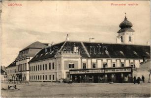 Csorna, Premontrei rendház, Czvitkovics Kálmán, Gestetner Jak. özvegye és fiai üzlete, gőzmalom lisz...