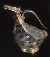 Karaffa. Fém, üveg. m: 25 cm