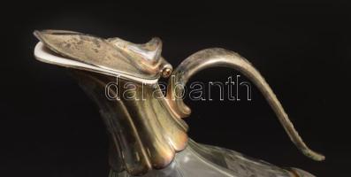 Karaffa. Fém, üveg. m: 25 cm