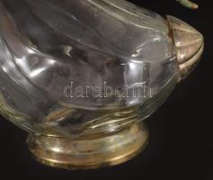 Karaffa. Fém, üveg. m: 25 cm