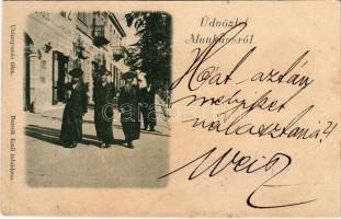 Üdvözlet Munkácsról. Zsidó férfiak, Judaika. Bertsik Emil kiadása / Greetings from Mukachevo. Jewish...