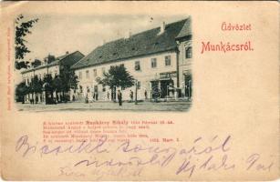 1900 Munkács, Mukacheve, Mukachevo, Mukacevo; Munkácsy Mihály (1844-1900) szülőháza, Ornstein üzlete...