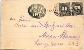 1898 Orsova, Kazán-szoros, Széchenyi út. C. Hutterer kiadása, szecessziós-virágos keret / Cazane / K...