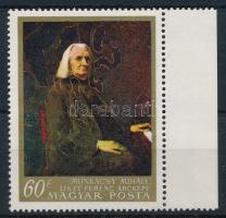 1967 Festmények II. 60f ívszéli bélyeg érdekes festékezési hibával