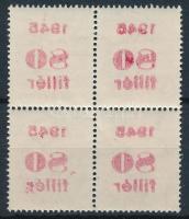 1945 Kisegítő portó 80f/30f négyestömb a felülnyomat gépszínátnyomatával