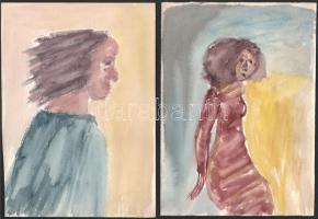 Perei Zoltán (1913-1992): 4 db akvarell, papír. Jelzés nélkül. 25,5x18,5 cm.