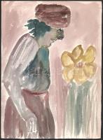 Perei Zoltán (1913-1992): 4 db akvarell, papír. Jelzés nélkül. 25,5x18,5 cm