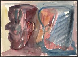 Perei Zoltán (1913-1992): 4 db akvarell, papír. Jelzés nélkül. 25,5x18,5 cm