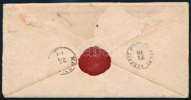 1868 15kr ajánlott levélen Jakabtanyára, Zichy grófnő részére teljes tartalommal / 15kr on registere...