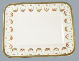 Sarreguemines süteményes készlet 10 személyes Fajansz, XIX. sz. jelzett, kis kopással d: 16 cm 32x26...