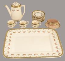 Sarreguemines nagy szervíz készlet hiányos. 24 lapos tányér. 10 mély tányér, 11 kistányyér. 11 csész...