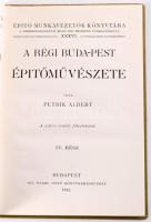 Petrik Albert: A régi Buda-Pest építőművészete IV. rész. Építő Munkavezetők Könyvtára XXXVI. Bp., 1913, Ifj. Nagel Ottó. 104p. Foltos egészvászon kötés, kopottas állapotban.