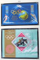 1966-1973 Magyar gyűjtemény sorokkal, blokkokkal Schaubek albumban kék textil borítóval