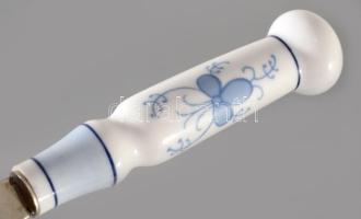 Porcelán nyelű hat személyes evőeszköz készlet, hiánytalan, hibátlan