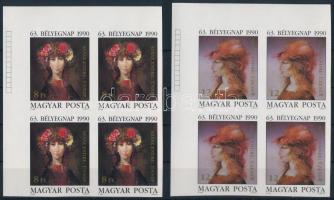 1990 Bélyegnap (63.) - Festmények (XXV.) vágott sor ívsarki 4-es tömbökben (22.000)