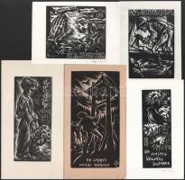 Imets László (1934-): 10 db ex libris és kisgrafika. Klf. technikák, papír, részben ceruzával jelzett, klf. méretekben