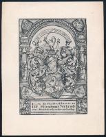 Nyireő István (1893-1977): Ex bibliotheca Dr. Stephani Nyíreő de Székelyudvarhely. Nyomat, papír, jelzés nélkül. 11x8 cm