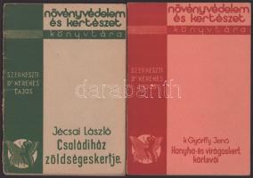 2 db - Jécsai László: Családiház zöldségeskertje. + K. Győrffy Jenő: Konyha- és virágoskert kártevői. Növényvédelem és kertészet könyvtára. Papírkötésben, kissé kopottas állapotban.