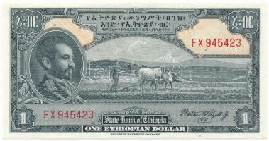 Etiópia 1953-1956 (DN) 1B / 1$ "FX945423" T:AU Ethiopia 1953-1956 (ND) 1 Birr / 1 Dollar "FX945423" C:AU Krause 12.