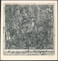 König (Kőnig) Róbert (1951-2014): Ex libris Arató Antal. Rézkarc, papír, jelzett, 14x14 cm