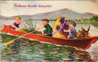 1928 Kellemes húsvéti ünnepeket! / Easter greeting art postcard (EB)