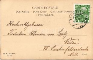 1901 Fröhliche Ostern! / Kellemes húsvéti ünnepeket! Kislány macskával / Easter greeting art postcar...