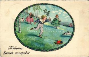 1935 Kellemes húsvéti ünnepeket! / Easter greeting art postcard. Miku Nr. 2040. s: Pauli Ebner