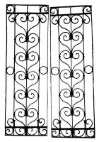 2 db antik kovácsoltvas ablakrács 41x128 cm