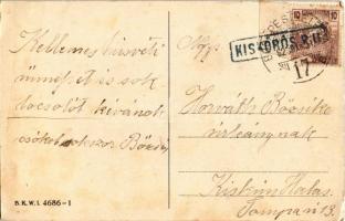 1923 Boldog húsvéti ünnepeket! / Easter greeting art postcard. B.K.W.I. 4686-1. s: Mela Koehler (fl)