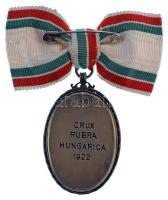 1922. "A Magyar Vöröskereszt Érdemérme" aranyozott, zománcozott, bronz jelvény női csokors...