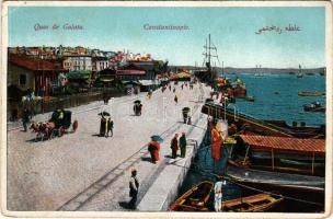 Constantinople, Istanbul; Quai de Galata / quay, wharf, ships (EB)